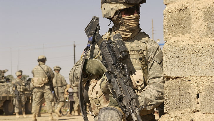 afghanistan, esercito, pistole, militari, soldati, guerre, Sfondo HD