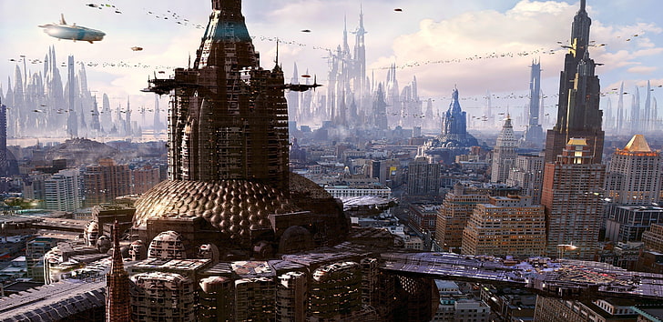 artwork, science fiction, futuristic, futuristic city, HD wallpaper