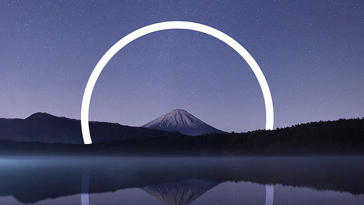 Mont Fuji Geometric Landscape 4K, Paysage, Mont, Fuji, Géométrique, Fond d'écran HD