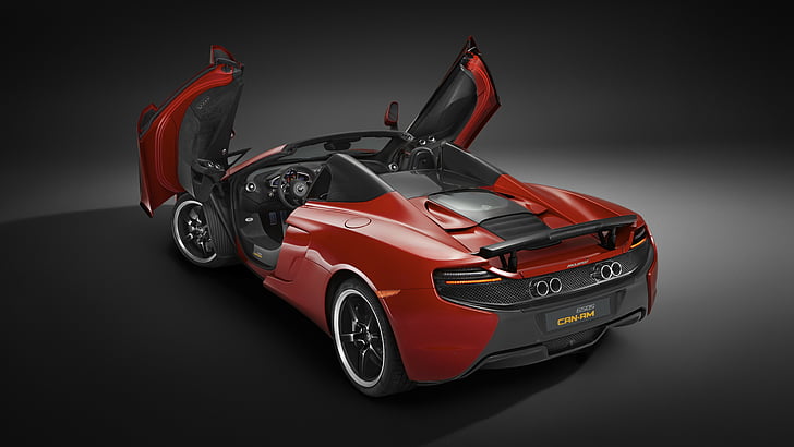 red and black sports car, McLaren 650S Spider, supercar, McLaren, red, sports car, speed, test drive, HD wallpaper