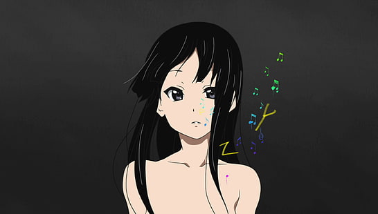 K-ON !, Akiyama Mio, sag nicht faul, nackte Schultern, HD-Hintergrundbild HD wallpaper