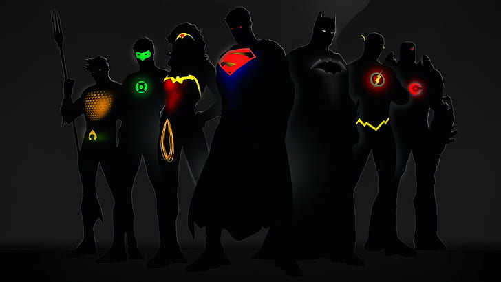 Batman, Justice League, DC Comics, Green Lantern, Flash, cyborg, Aquaman, Superman, Wonder Woman, superbohater, Tapety HD