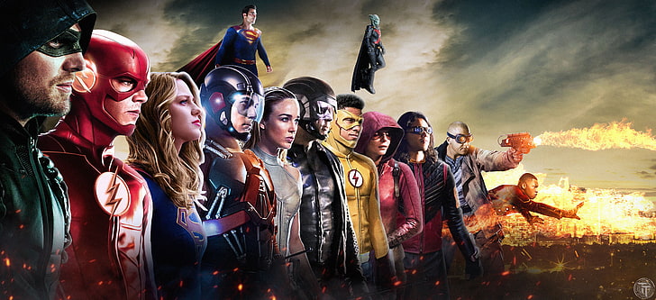 arrow, flash, supergirl, sara lance, atom, superman, tv shows, hd, 4k, 5k, deviantart, artist, superheroes, HD wallpaper