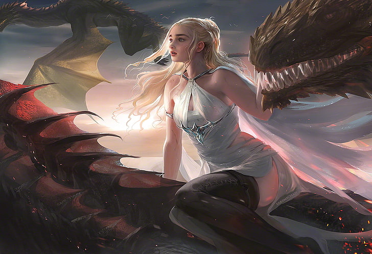 Game of Thrones Daenerys Targaryen riding dragon digital wallpaper, Game of  Thrones, HD wallpaper | Wallpaperbetter