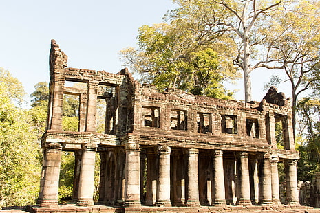 Cambodia, ruins, temple, Angkor Wat, Asian architecture, HD wallpaper HD wallpaper