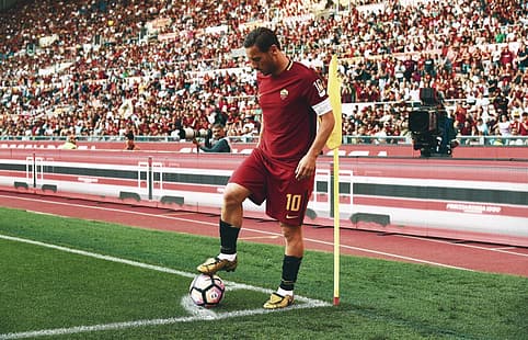 Francesco Totti, Totti, AS Roma, последен мач, ASR, футбол, футболист, футболен стадион, ъгъл, Серия A, Nike, Рим, HD тапет HD wallpaper