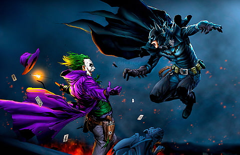 batman, joker, hd, 4k, artwork, artist, deviantart, digital art, supervillain, superheroes, HD wallpaper HD wallpaper