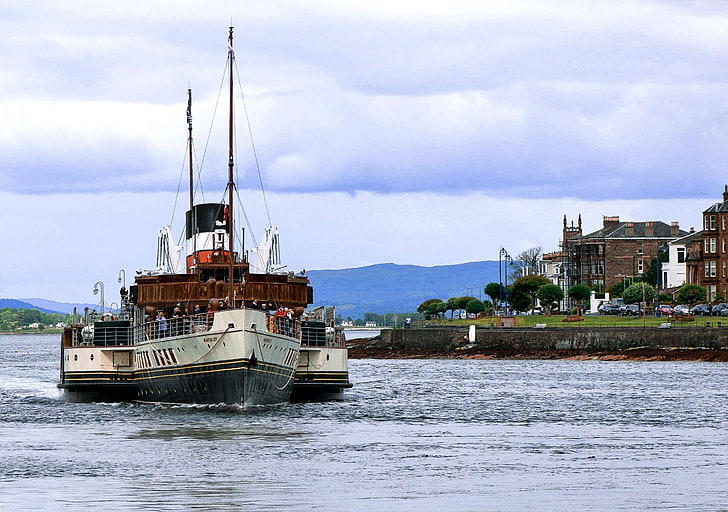 bute, clyde, excursion, paddle steamer, rothesay, sea going, HD wallpaper