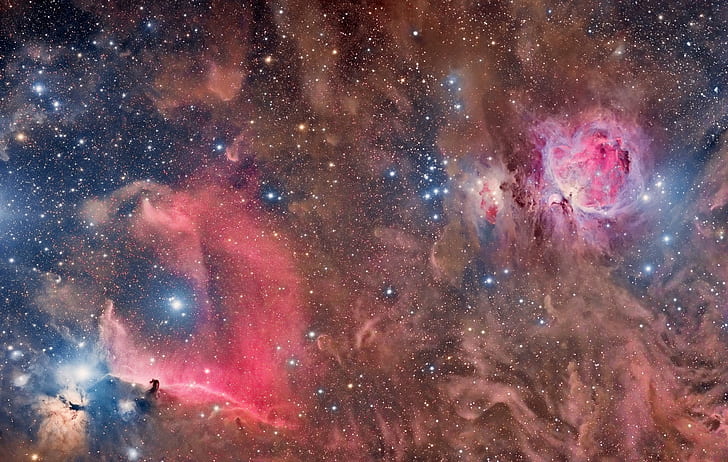 langit, ruang, nebula, bersinar, ruang, nebula, bersinar, Wallpaper HD