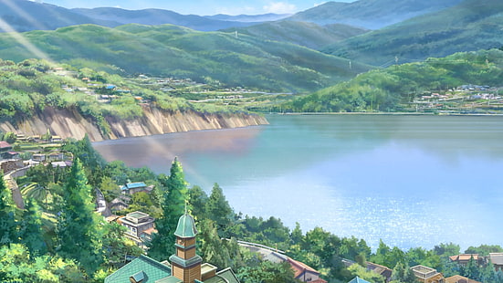 body of water, Makoto Shinkai , Kimi no Na Wa, HD wallpaper HD wallpaper