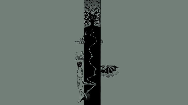 илюстрация на голо дърво, Berserk, Black Swordsman, Guts, HD тапет
