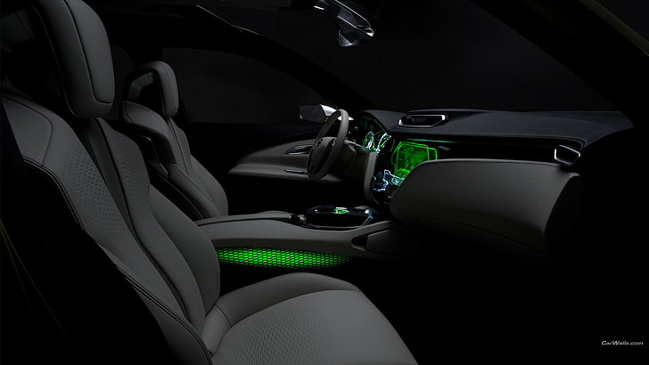 intérieur de voiture noir et vert, Nissan Hi-Cross, intérieur de voiture, voiture, véhicule, Fond d'écran HD