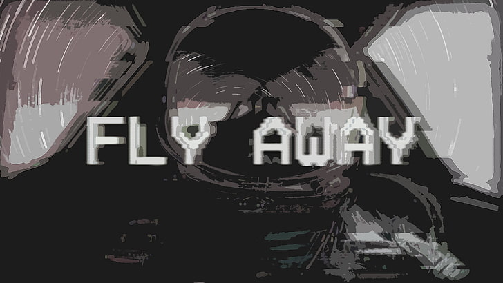 fly away text, solar flyer, flyer, space, stars, HD wallpaper