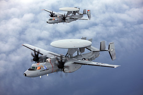 เตือนภัยล่วงหน้า, E-2 Hawkeye, กองทัพสหรัฐอเมริกา, กองทัพเรือสหรัฐฯ, ทางอากาศทางยุทธวิธี, Northrop Grumman, วอลล์เปเปอร์ HD HD wallpaper