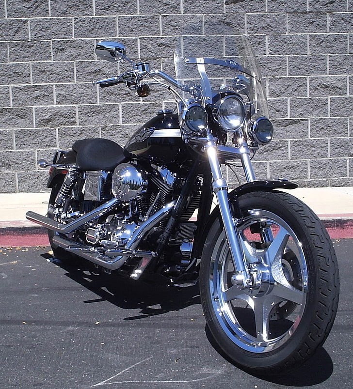 Dyna low rider, Harley-Davidson, chrome, HD wallpaper