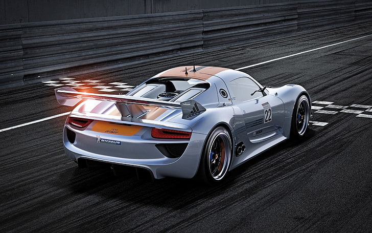 Porsche 918 Spyder, prototipe, kendaraan, mobil, mobil balap, trek balap, Porsche, Wallpaper HD