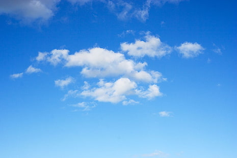 голубое небо с белыми облаками, небо, синее, облака, HD обои HD wallpaper