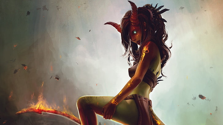 weibliche Teufel Charakter Wallpaper, Fantasy-Kunst, Dämon, Magic: The Gathering, HD-Hintergrundbild