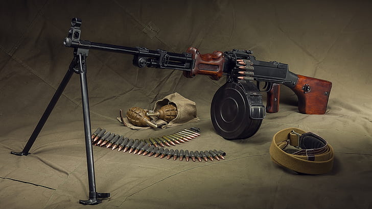 broń, granaty, karabin maszynowy, RPD, karabin maszynowy Degtyarev, Tapety HD
