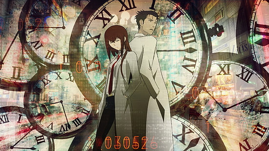 Steins; Gate, Okabe Rintarou, Makise Kurisu, Anime Girls, HD-Hintergrundbild HD wallpaper