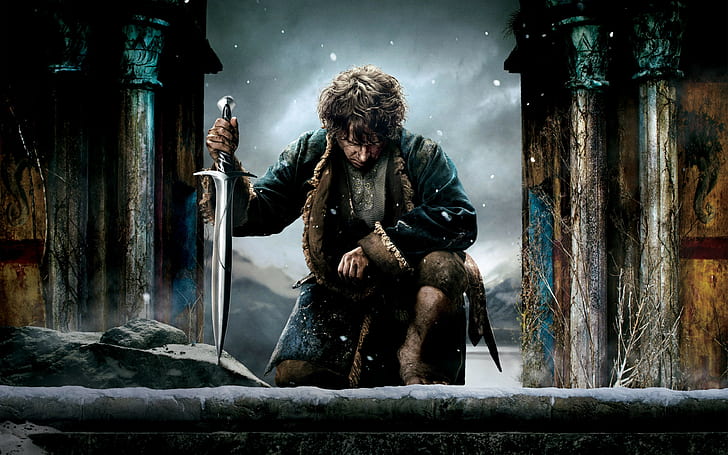 El Hobbit, espada, Bilbo Baggins, Sting, Martin man, Fondo de pantalla HD