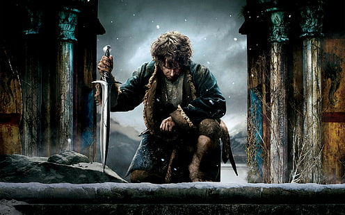 Hobbit, miecz, Bilbo Baggins, Sting, Martin, Tapety HD HD wallpaper