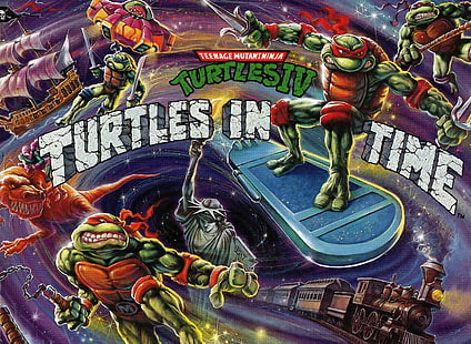 tartarugas ninja mutantes adolescentes tartarugas iv no tempo, HD papel de parede HD wallpaper