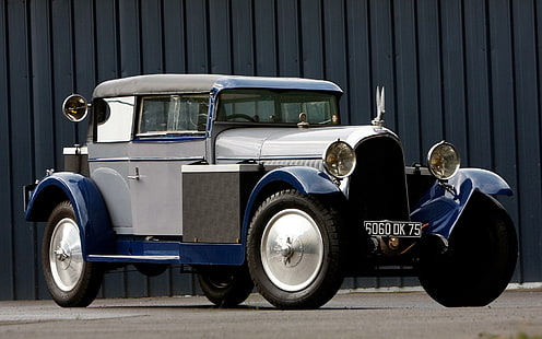Avions Voisin, mobil vintage abu-abu dan biru, 1920x1200, avions voisin, viosin, Wallpaper HD HD wallpaper