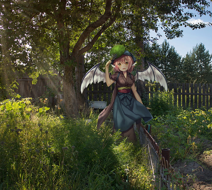 anime girls, wings, HD wallpaper