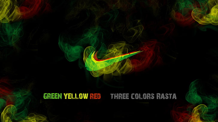 Nike illustration, red, yellow, Wallpaper, smoke, the theme, green, HD wallpaper | Wallpaperbetter