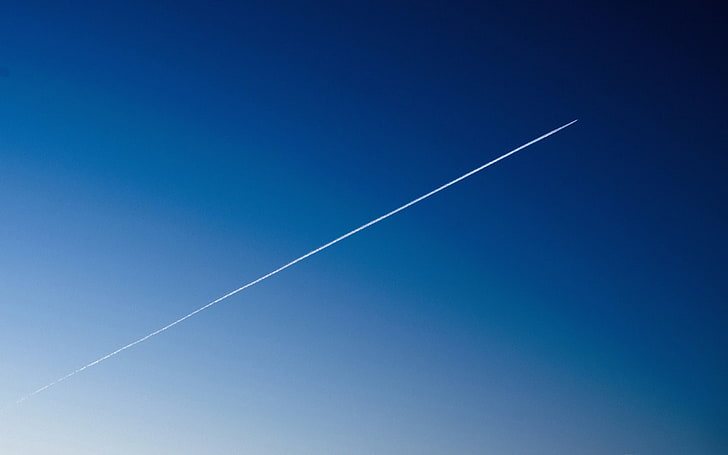 sky gradient airplane-Design HD Wallpaper, white smoke under blue sky digital wallpaper, HD wallpaper
