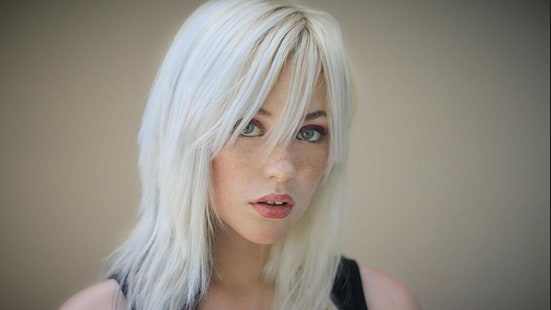 여자, 금발, 데본 제이드, 주근깨, 흰 머리카락, HD 배경 화면 HD wallpaper