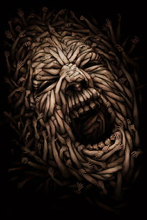 screaming human painting, artwork, horror, face, HD wallpaper HD wallpaper