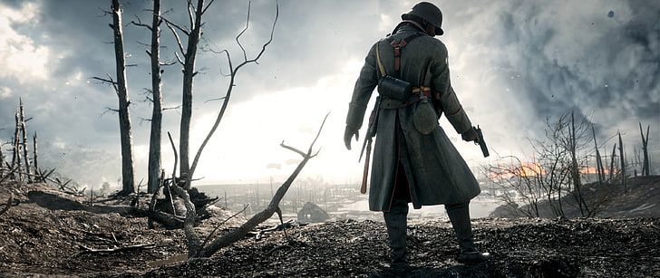белое пальто и брюки с длинным рукавом, Battlefield 1, EA DICE, Первая мировая война, солдат, война, видеоигры, HD обои