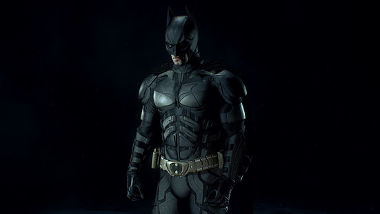 снимката на Dark Knight, Batman: Arkham Knight, Dark Knight Trilogy, видео игри, Batman, Bruce Wayne, DC Comics, Skins, HD тапет HD wallpaper