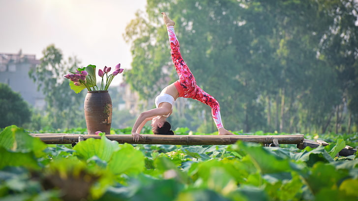 gadis, senam, yoga, Asia, Wallpaper HD