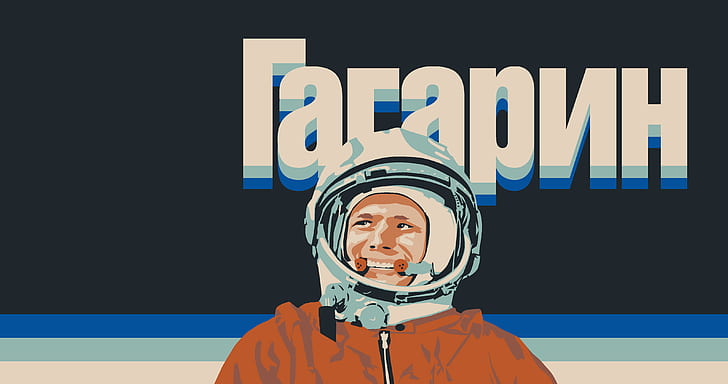 Yuri Gagarin, astronot, Uni Soviet, Uni Soviet, helm, fiksi ilmiah, Wallpaper HD