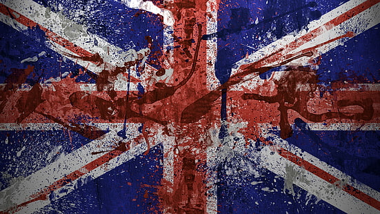 علم المملكة المتحدة ، الطلاء ، علم ، المملكة المتحدة ، بريطانيا العظمى، خلفية HD HD wallpaper