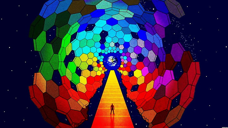 multicolored artwork, psychedelic, Muse, HD wallpaper