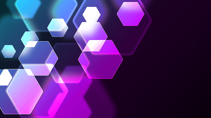 abstrak, bentuk, ungu, segi enam, Wallpaper HD
