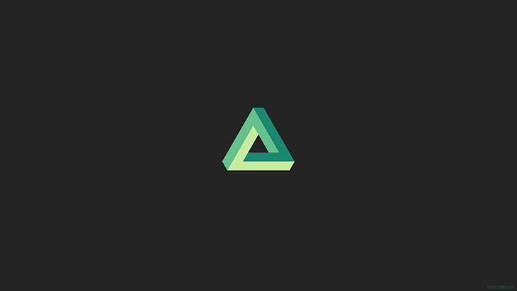 segitiga, abu-abu, minimalis, latar belakang sederhana, seni digital, segitiga Penrose, Wallpaper HD
