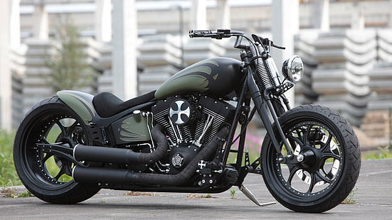 мотоцикл, транспортное средство, чоппер, фотография, Harley Davidson, черный, HD обои HD wallpaper
