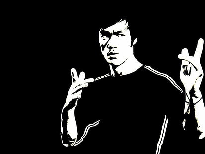 Bruce Lee, monochrome, HD wallpaper HD wallpaper