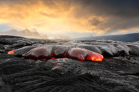 zdjęcie lawy, popiół, lawa, magma, Tapety HD HD wallpaper