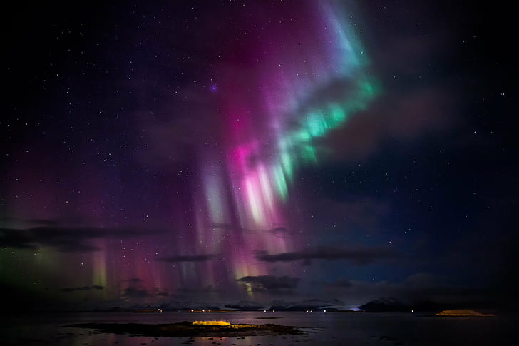 Aurora boreal, aurora boreal, islândia, férias, hofn, aurora boreal, aurora boreal, noite, estrela - espaço, astronomia, aurora boreal, natureza, ártico, aurora polaris, céu, escuro, espaço, azul, HD papel de parede