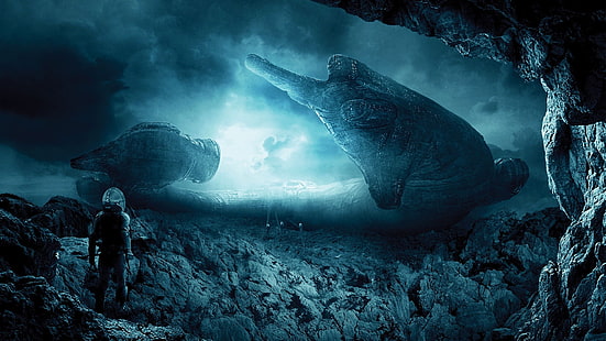  Prometheus (movie), Alien (movie), science fiction, artwork, spaceship, movies, HD wallpaper HD wallpaper