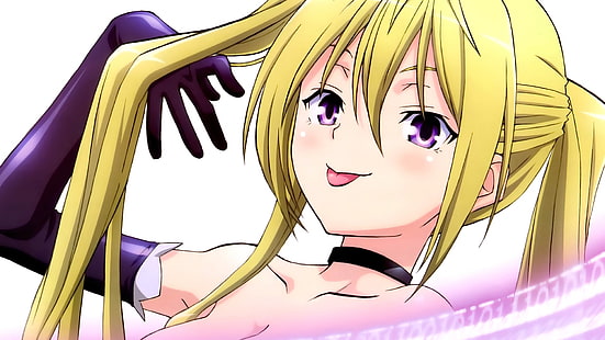 Anime, Anime Girls, Trinity Seven, Liselotte Sherlock, violette Augen, blond, wegblickend, HD-Hintergrundbild HD wallpaper