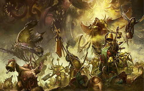 хаос, смърт, демони, Warhammer 40 000, Death Guard, чума, Nurgle, примарх, Mortarion, HD тапет HD wallpaper