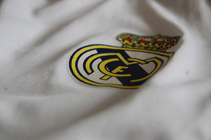żółto-czarna naszywka na ubrania, Real Madryt, piłka nożna, Tapety HD