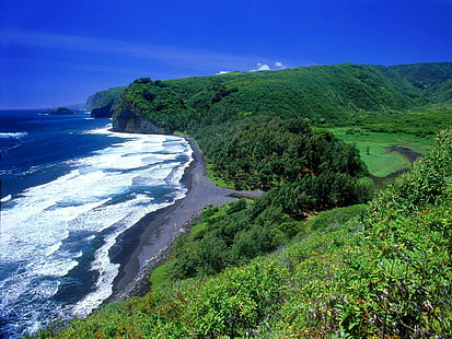 Pololu Valley Hawaii HD, плаж, долина, Хавай, пололу, HD тапет HD wallpaper